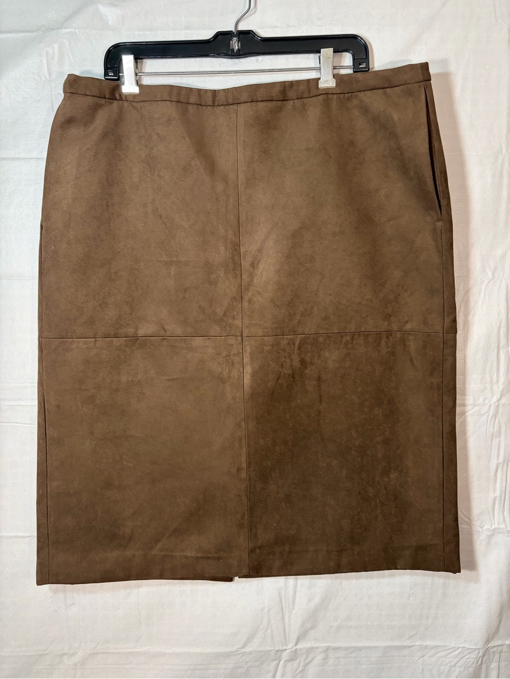 153. H&M Brown Faux Suede Pencil Skirt